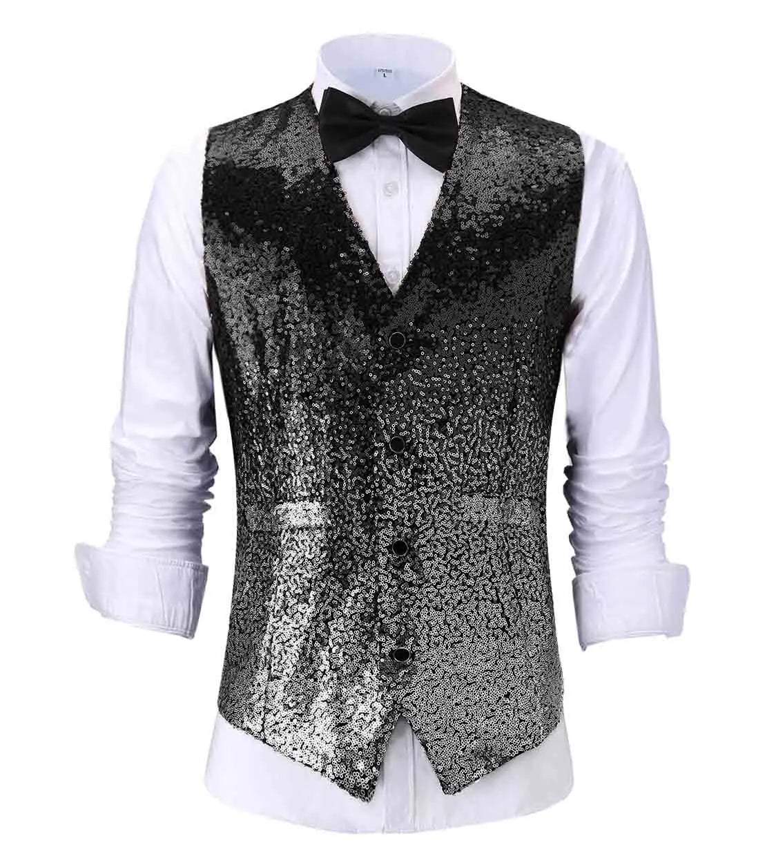 New Fashion Men's Vest Changing Color Shiny Sequin Suit Vest Waistcoat For Party,Wedding,Nightclub Custom Size