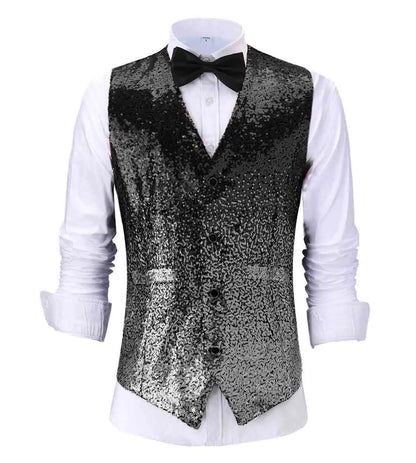 New Fashion Men's Vest Changing Color Shiny Sequin Suit Vest Waistcoat For Party,Wedding,Nightclub Custom Size