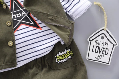 New Spring Autumn Baby Boys Clothes Children Casual Hooded Vest T-Shirt Pants 3Pcs/Sets Toddler Sports Costume Kids Tracksuits