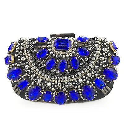 Women's Evening Clutch Bag Party Purse Luxury Wedding Clutches For Bridal Exquisite Crystal Ladies Handbag Apricot Silver Wallet
