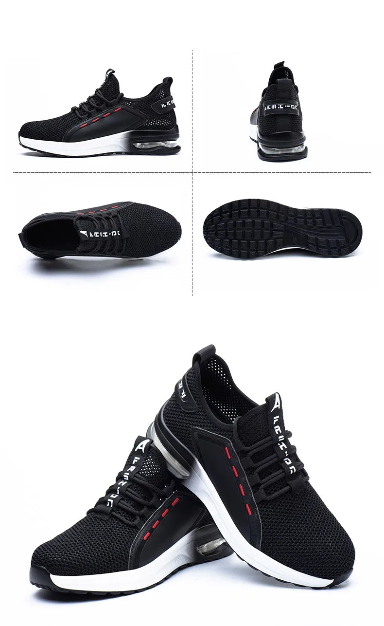 Work Shoes Hollow Breathable Steel Toe Boots Lightweight Safety Work Shoes Anti-slippery For Men Women Male Work Sneaker