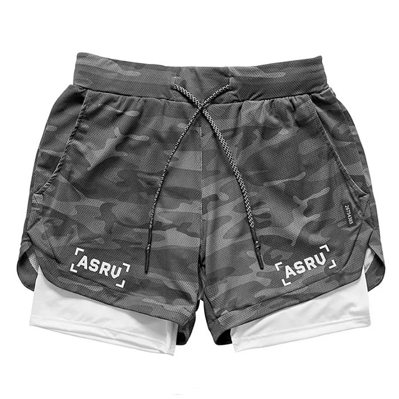 Men's Summer Quick Dry Running 2 in 1 Shorts Sports Jogger Short Pants Male Gym Fitness Training Sweatpants Plus Size M-5XL