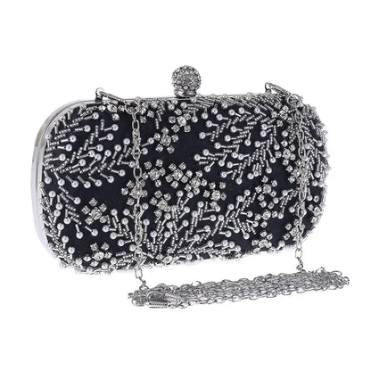 Women's Clutch Bag Crystal Pearl Clutch Purse Luxury Handbag Embroidery Evening Bag Wedding Bag for Bridal Shoulder Bag ZD1529