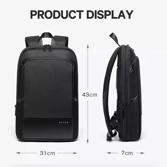 Slim Men Business Expandable Waterproof 15.6" Laptop Backpack Fashion Male Travel Light Scalable Shoulder Bags for Men