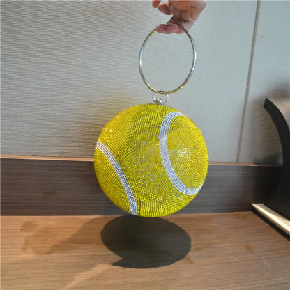 Lady Yellow Pink Black Diamond Day Clutches Rhinestone Pearl Evening Bag Circular Shaped Chain Shoulder Handbags For Party Purse