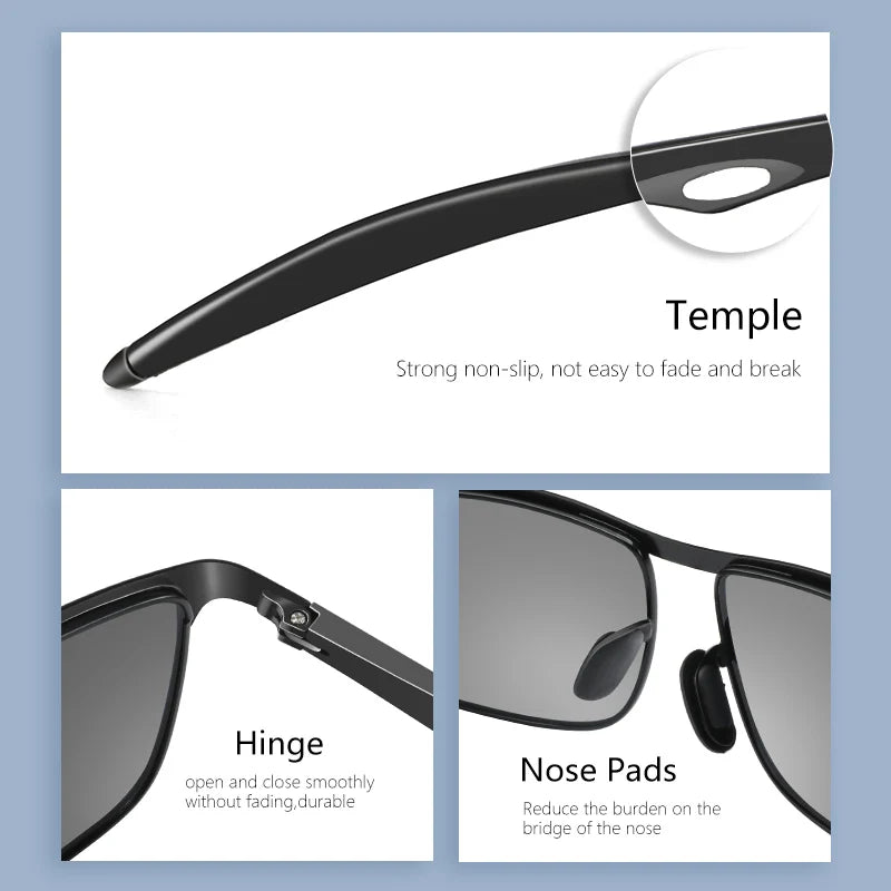Metal Men Sunglasses Polarized UV400 Protection for Driving Fishing Hiking Golf Everyday Use