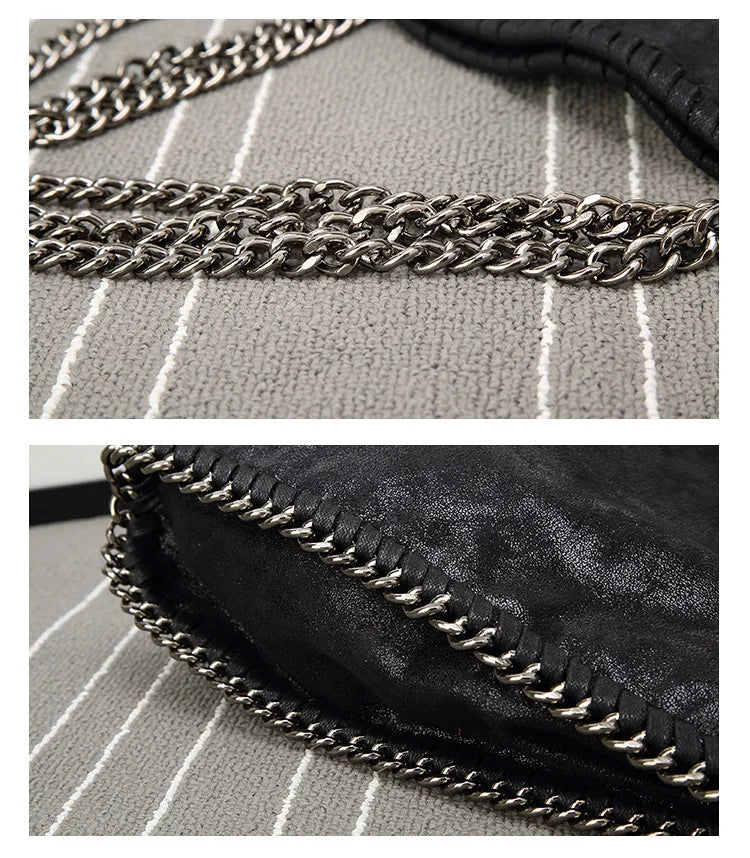 Fashion New Women's Chain Shoulder Bag Large Capacity Crossbody Tote Bag Female Foldable Solid Color Handbags Shopping Bags
