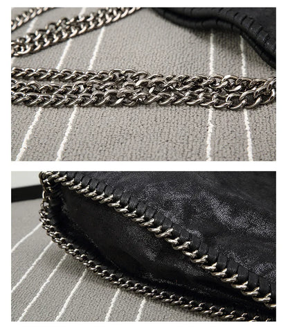 Fashion New Women's Chain Shoulder Bag Large Capacity Crossbody Tote Bag Female Foldable Solid Color Handbags Shopping Bags