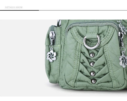 Women Handbags Fashion Satchel Top-handle Handbag PU Shoulder Bag 10.6"x8.3" Dumpling Pack Multi-pockets Shoulder Bags