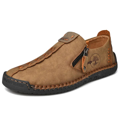Handmade Leather Men Shoes Casual Slip On Loafers Breathable Leather Shoes Men Flats Hot Sale Moccasins Outdoor Shoes Plus Size