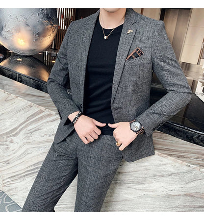 25 Colors 1 Pcs Blazer No Pants S-7XL New Wedding Dress Formal Business Slim Mens Suit Jacket Plaid Striped Solid Color