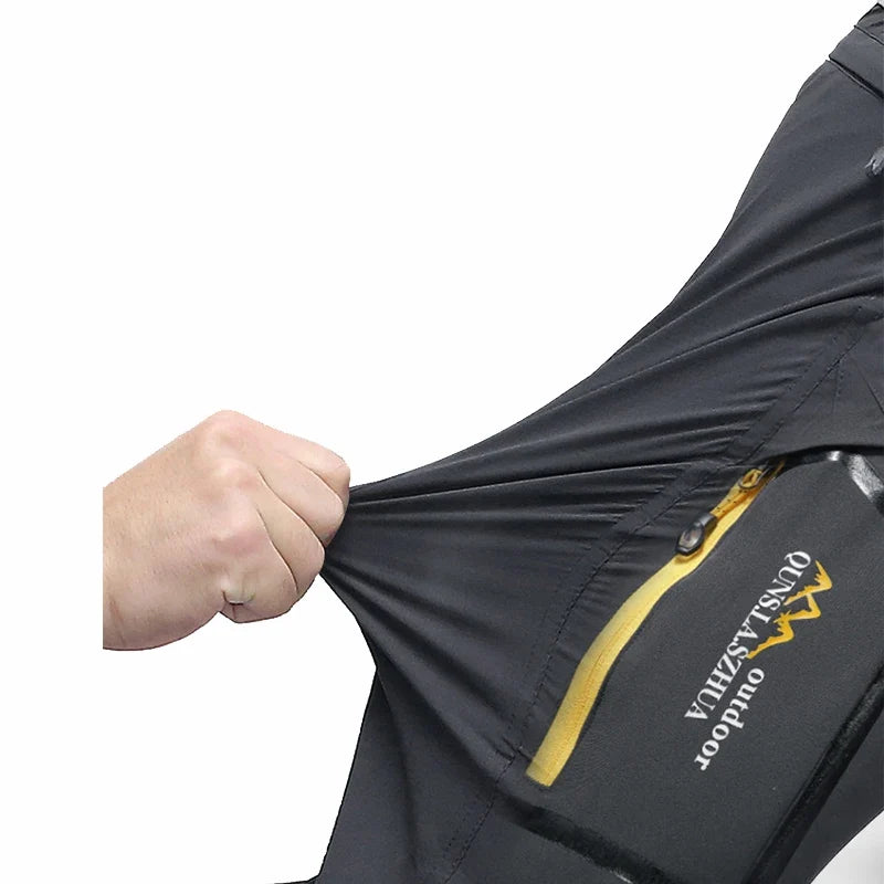 Men's Camping Hiking Pants Trekking Stretch Summer Quick Dry UV-Proof Outdoor Travel Trousers Detachable into Shorts