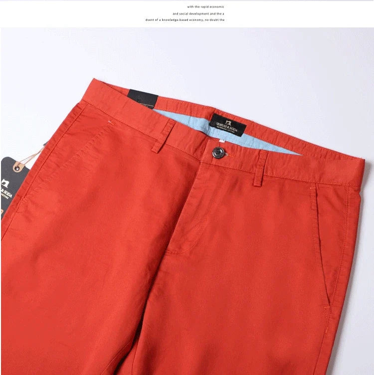 Thin Summer Solid Color Suit Pants Men Straight Korea Style Clothes Red Business Trousers Men  Dress Office 2021