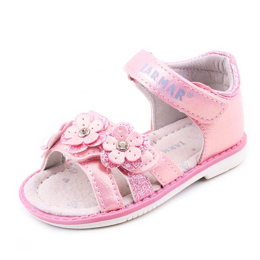 2023 Summer Kids Sandals for Girls Baby Sandals Soft Leather Flowers Princess Girls Shoes Children Beach Sandals Toddler Shoes
