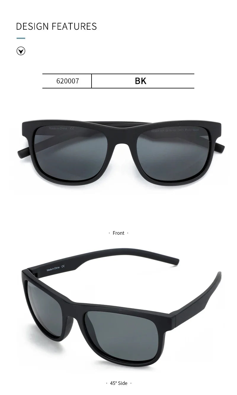 TR90 Polarized Sunglasses For Men Driver Driving Shades Sun Glasses Classic Square Mirror UV400 Protection Sunglasses