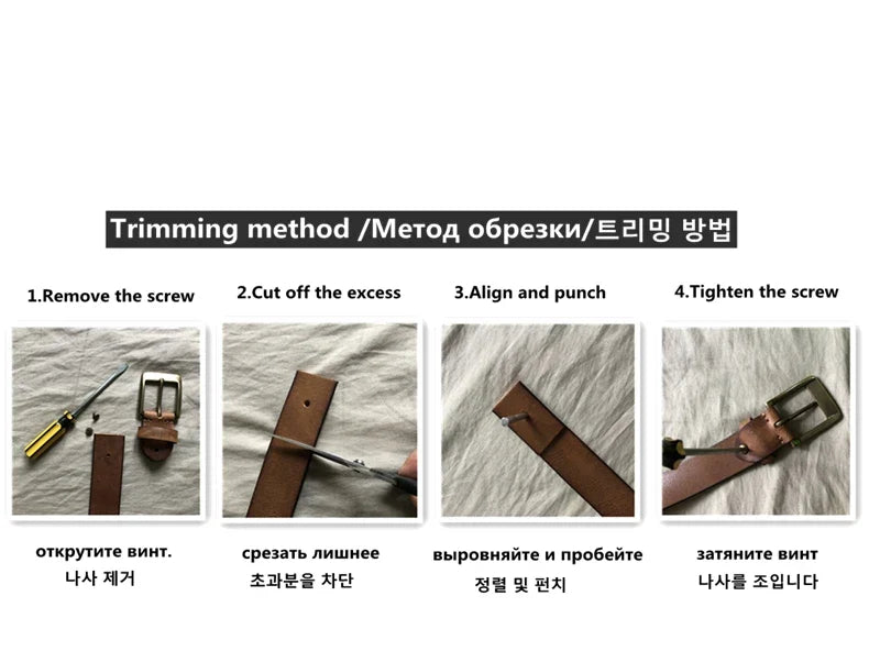Extra Thick Double-sided Men's Belt Tactical Personalized Jeans Belt Genuine Leather Men's Pure Copper Pin Buckle Luxury Belt