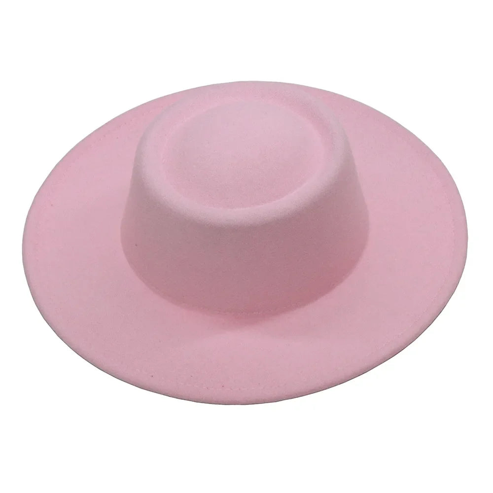 Fedora Hats Men Women 8.5CM Wide Brim Wool Felt Jazz Hats 2023 British style Dress Formal Panama Cap