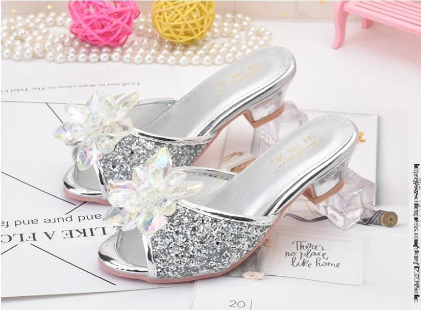 Shoes For Girls Cartoon Leather Children Shoes Frozen Princess Kids Shoes Girl Slippers Dress Snow Queen Sandal