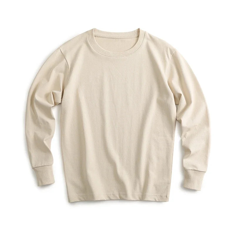 Autumn New Brand Mens Long Sleeve Tshirt Cotton T Shirt Men Vintage Casual Loose Brown Tops Unisex Home Hip Hop Streetwear