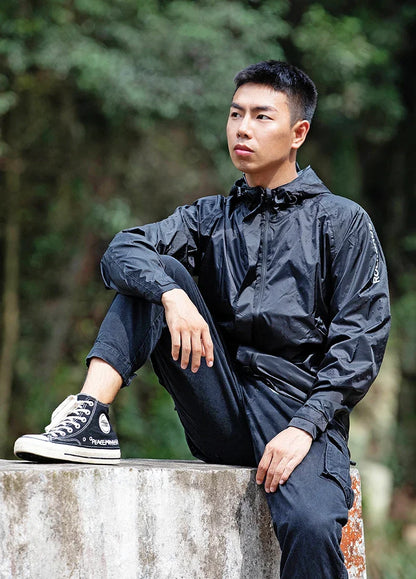 Waterproof Cycling Rain Coat Men Breathable Windproof Reflective Hooded Raincoat Outdoor Sport Windbreaker Jacket