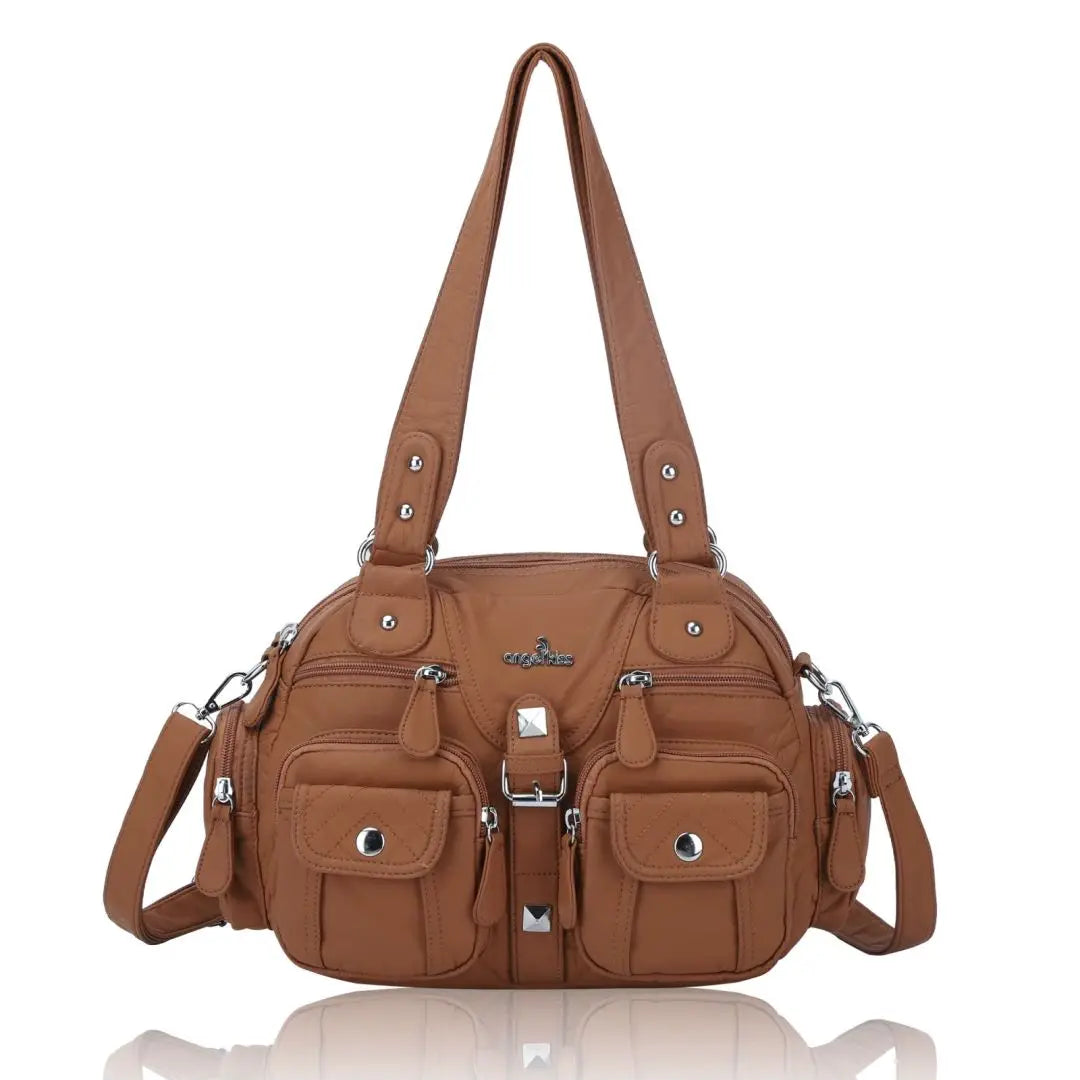 Bag Women Small Handbags Satchel Top-handle Handbag PU Shoulder Bag 8”x11” Dumpling Pack Multi-pockets Shoulder Bag
