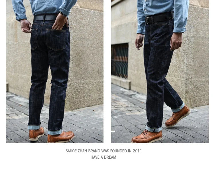 308XX-BO-Wind Jeans for Men Furinkazan Selvedge raw denim Jeans Mens Jeans 66 MODE Fit 16.8 OZ Silver-plated Buttons