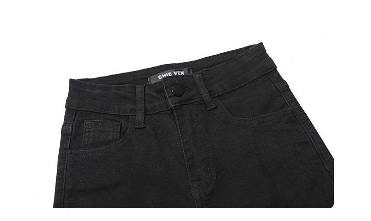 Women Jeans Retro High Waist Stretch Pencil Denim Pants Elastic for Woman Female Trousers Autumn Winter Ladies