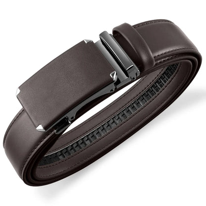 Multicolor Genuine Leather Men's Belts Fashion Business Automatic Buckle Straps Ratchet Cow Leather Waistband 3.5cm Width