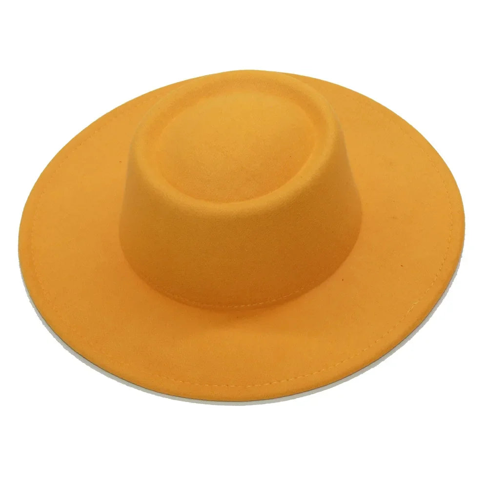 Fedora Hats Men Women 8.5CM Wide Brim Wool Felt Jazz Hats 2023 British style Dress Formal Panama Cap