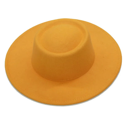 Fedora Hats Men Women 8.5CM Wide Brim Wool Felt Jazz Hats 2023 British style Dress Formal Panama Cap