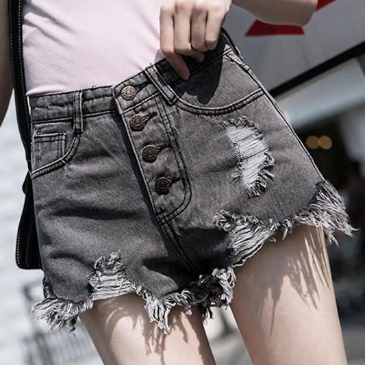 Casual Sexy Fashion Vintage Short Pants Women's Summer Clothing Jean Denim Shorts Female High Waist Ripped Aesthetic Korean 2025