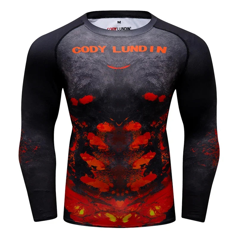 Cody Lundin Fashion Sublimation Print Rashguard Compression Gym Long Sleeves Muscle Running Boxing Shirts Jiu Jitsu Gi T-shirts