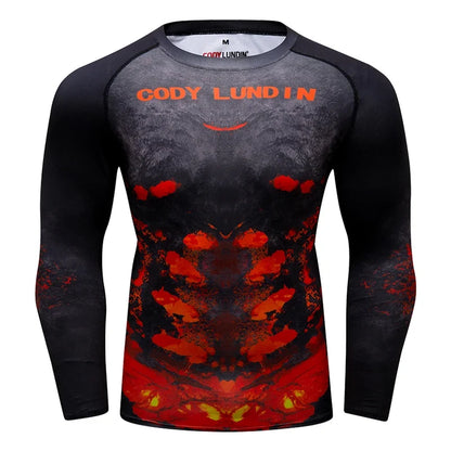 Cody Lundin Fashion Sublimation Print Rashguard Compression Gym Long Sleeves Muscle Running Boxing Shirts Jiu Jitsu Gi T-shirts