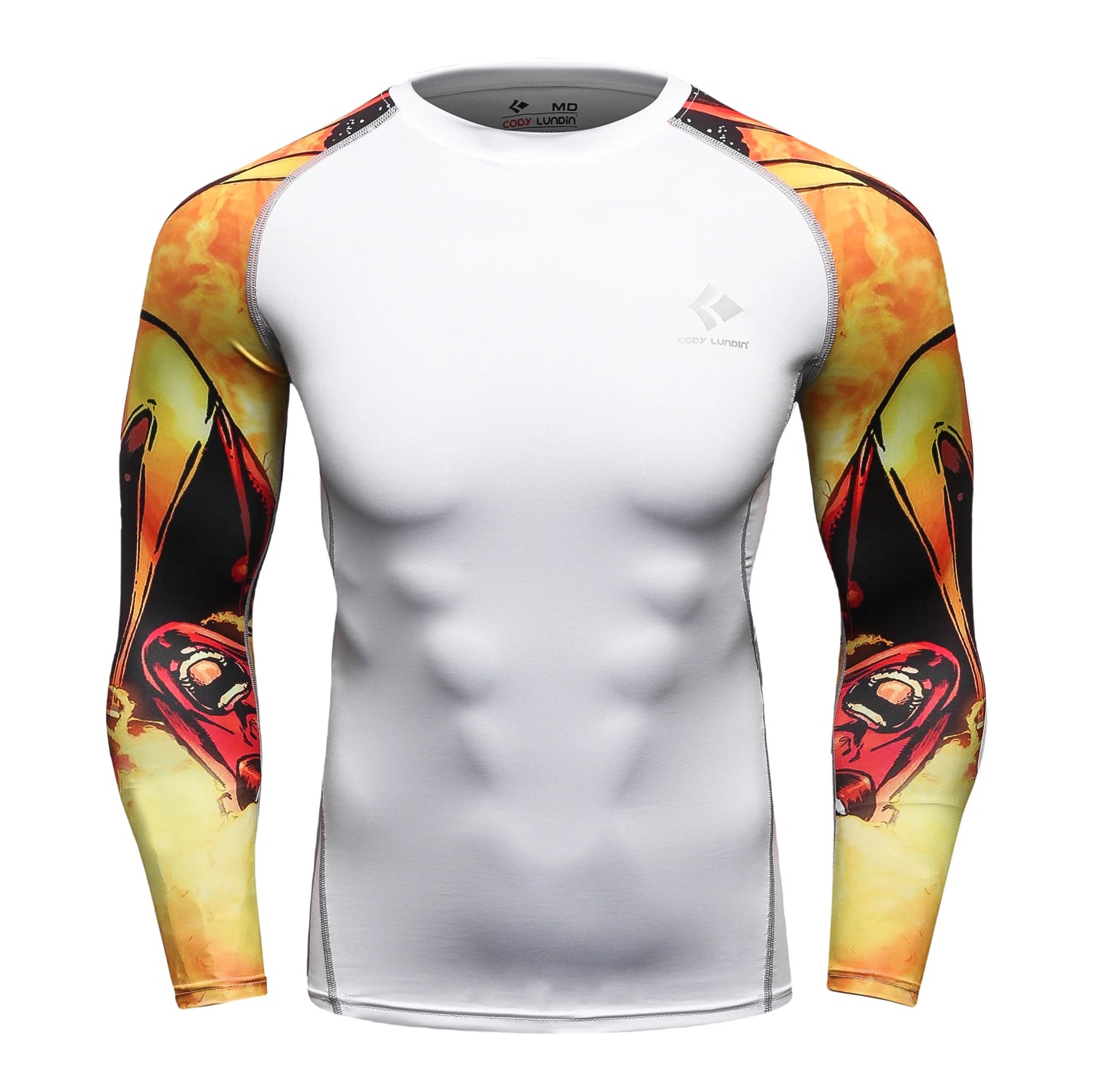 Cody Lundin Quikly Dye Mesh Men's Digital Printed Compression Rash Guard Gym Long Sleeve Jiu Jitsu Shirt Sportswear Swimming Top