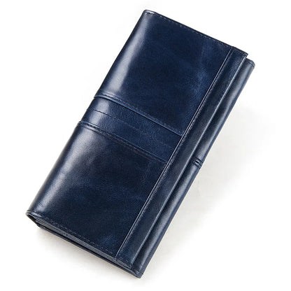 Pochette en Cuir Véritable pour Femme, Portefeuille à la Mode pour Téléphone Portable, avec Blocage RFID et Compartiment Zippé pour Cartes de Crédit