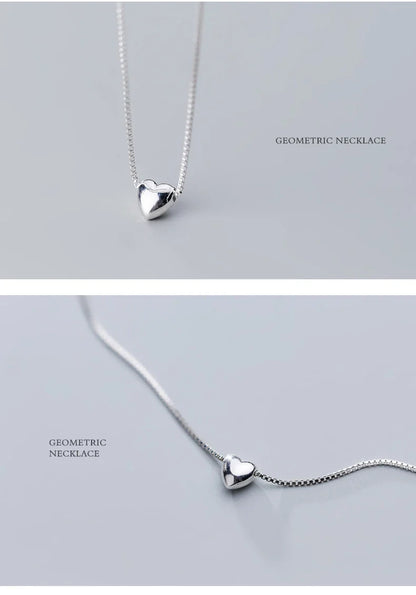 Romantic Hearts Pendant Necklace for Women Genuine 925 Sterling Silver Link Chain Necklace Fashion Jewelry 2020 New