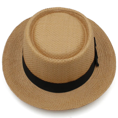 Larger Size US 7 1/2 UK XL Men Women Classical Straw Pork Pie Hats Fedora Sunhats Trilby Caps Summer Boater Beach Travel Party