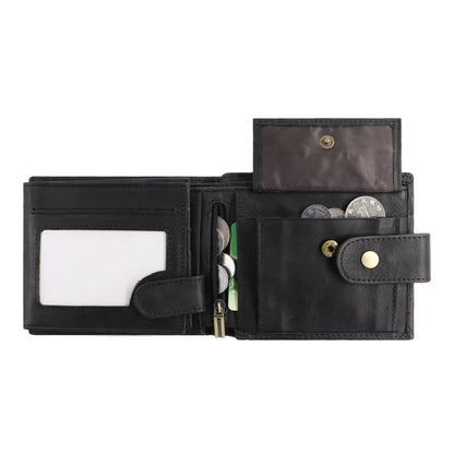 Portefeuille Homme RFID Vintage Cuir Véritable Portefeuilles Homme Porte-cartes Porte-monnaie Sac à main Portefeuille Homme