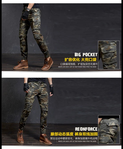New Men Fashion Military Cargo Pants Slim Regualr Straight Fit Cotton Multi Color Camouflage Green Yellow FSN692
