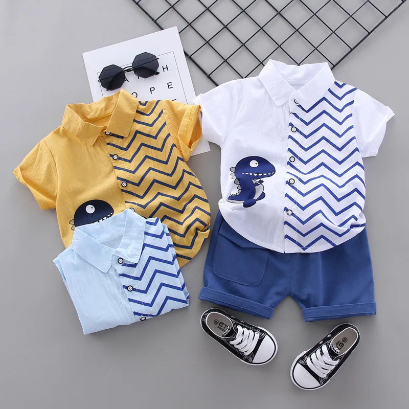 New Fashion Summer Baby Clothes For Boys Children Cartoon Shirt Shorts 2pcs/Sets Kids Clothing Toddler Casual Cotton Tracksuits
