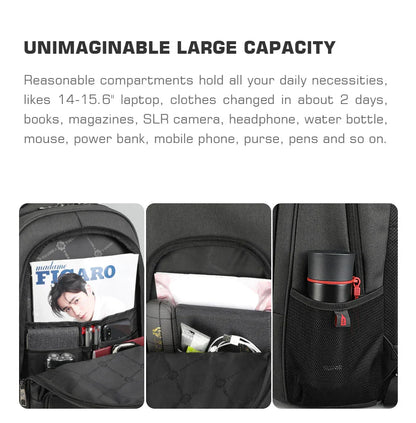 Large Capacity Backpack 15.6inch Laptop Backpack Anti Theft Men Backpack College Schoolbag Travel Backpack Bag For Men