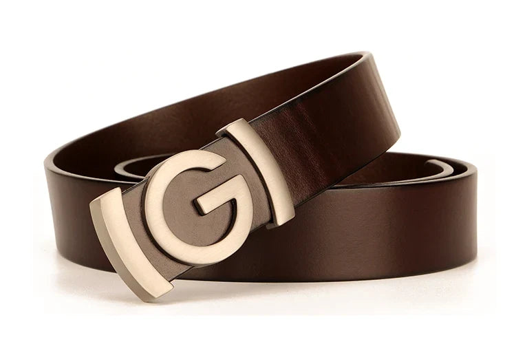 New Wide 34mm Male belt Famous Style Metal G Buckle Brand Women Belt Genuine Leather business Luxury Belts for Men Strap jeans