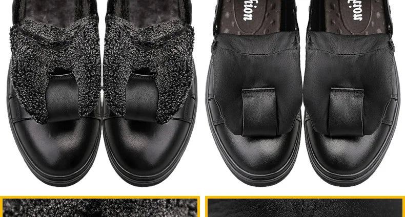 Winter Genuine Leather Boots Men Ankle Casual High Top Skateboarding Shoes Cow Leather Big Size 47 48