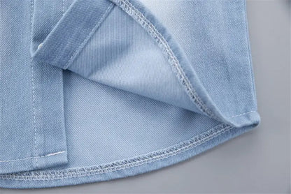 New Summer Baby Boys Denim Clothing Children Casual Short Sleeve Shirt Shorts 2Pcs/Set Kids Sportswear Toddler Fashion Wear