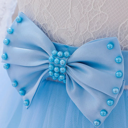 Long Sleeve Baby Girls Dress Newborn White Baptism Tulle Party Wedding 1st Birthday Princess Dresses Infant Girls Bow Prom Gown