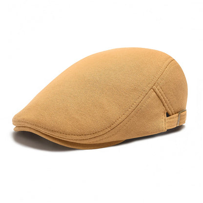 100% Cotton Men Black Flat Ivy Cap Soft Solid Color Gatsby Driving Cabbie Casual Hat Adjustable Newsboy Caps