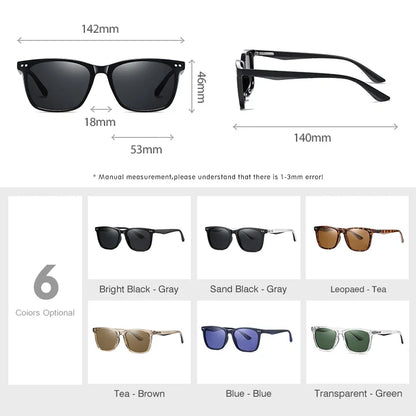 Brand Polarized Sunglasses Men Women Fashion Square Shades Leopard Frame Ladies Travel UV400 Goggles Driving Sun Glasses