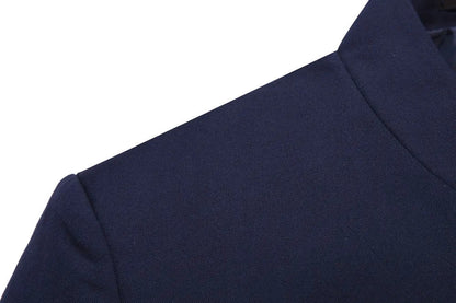2026 New Men's Black Blazers Coat, Masculino Single Breasted Stand Up Collar Men Long-Sleeved Terno Jacket, Blue Red Overcoat