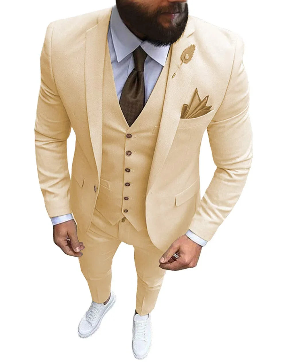 Men's Suits Prom Tuxedo Slim Fit 3 Piece Groom Wedding Suit For Men Custom Blazer Terno Masuclino 3 Pieces (jacket+vest+pant)