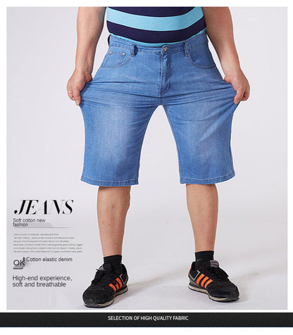 Men Extra Large Size Shorts Knee-length Summer Breeches Denim 2024 Male Bermuda Classic Stretch Plus Size Big 8XL Men Short Jean